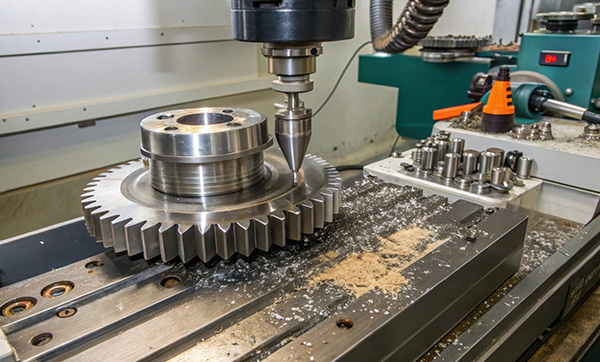 machining process with precision tool cutting metal gear part on machine workbench ten machining techniques for optimal results